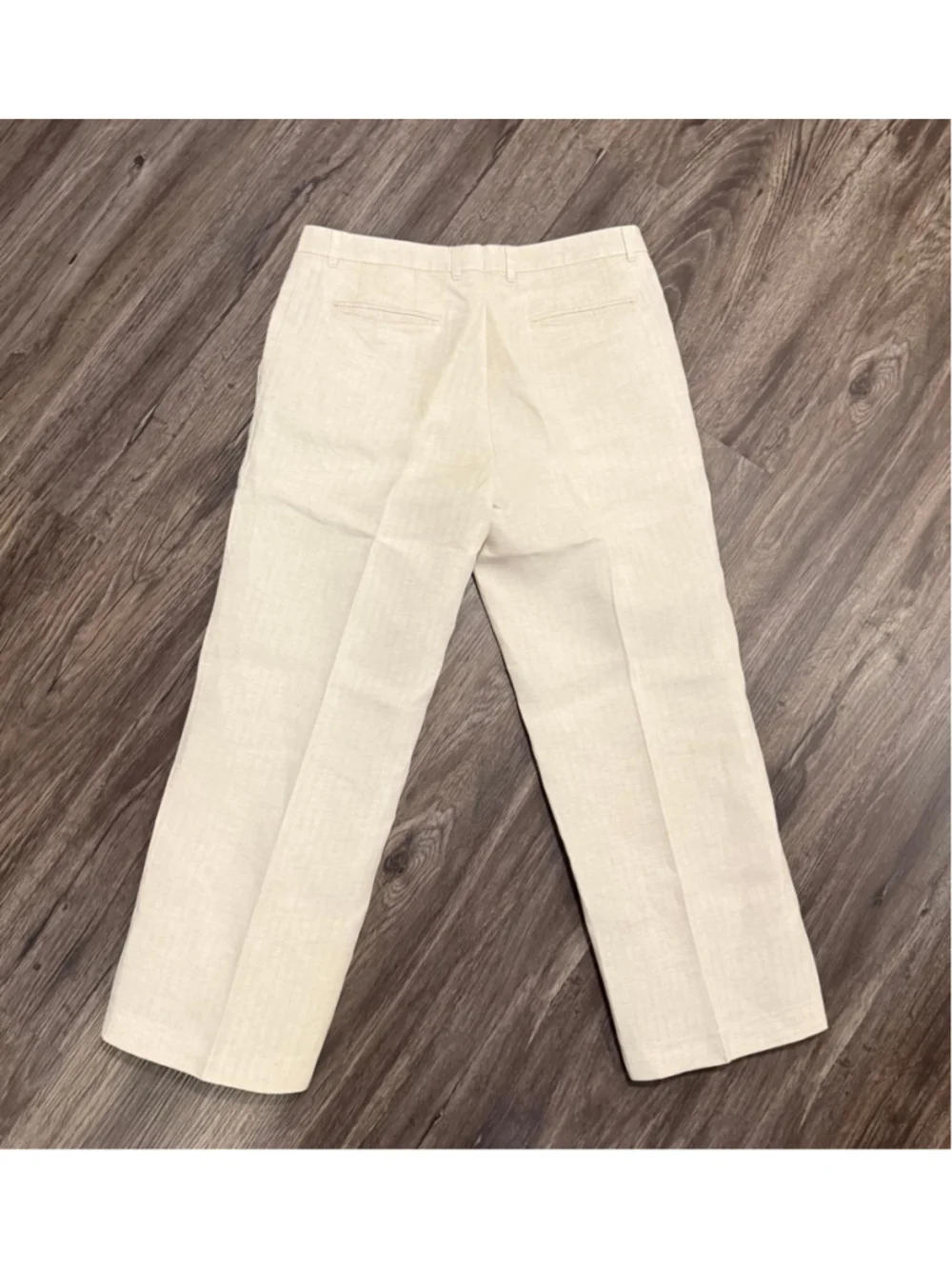 Vintage Y2K Claiborne Men's Beige Linen Blend Lightweight Trousers Waist 34x29